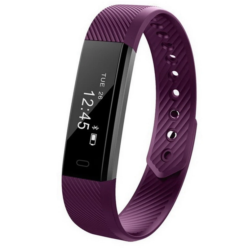 Id115 смарт-Браслет фитнес-трекер Шагомер Bluetooth Smartband спортивный браслет - Цвет: Purple