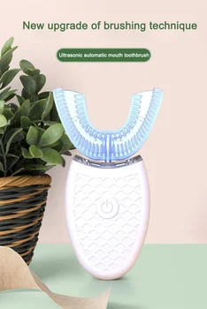 

Sonic Toothbrush 360 Wave Brush Automatic Toothbrush U Type Tooth Brush USB Charging Tooth Whitening Blue Light A4