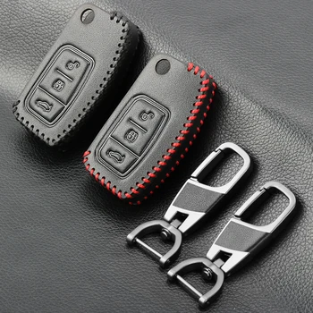 

New Design Leather Cover for Ford Fiesta Focus 2 Ecosport Kuga Escape Car Flip folding Remote key Case 3 Buttons