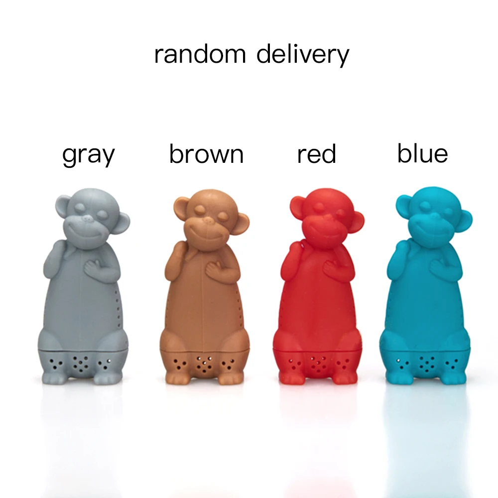Силиконовый чай Inf использовать r милая и милая форма животного легко использовать и очистить безвредный для человека случайный цвет(случайный стиль