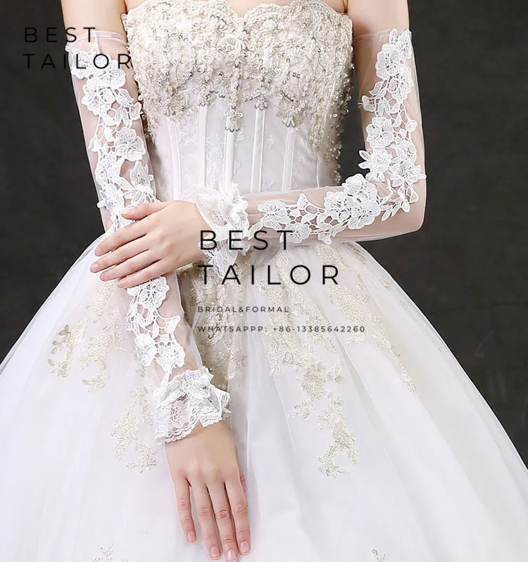Style 2 Для более ширококого выбора! Длинные свадебные перчатки для невесты без пальцев, белое торжественное платье с манжетами, свадебные аксессуары, Mariage gant mariage femme - Цвет: Style 2
