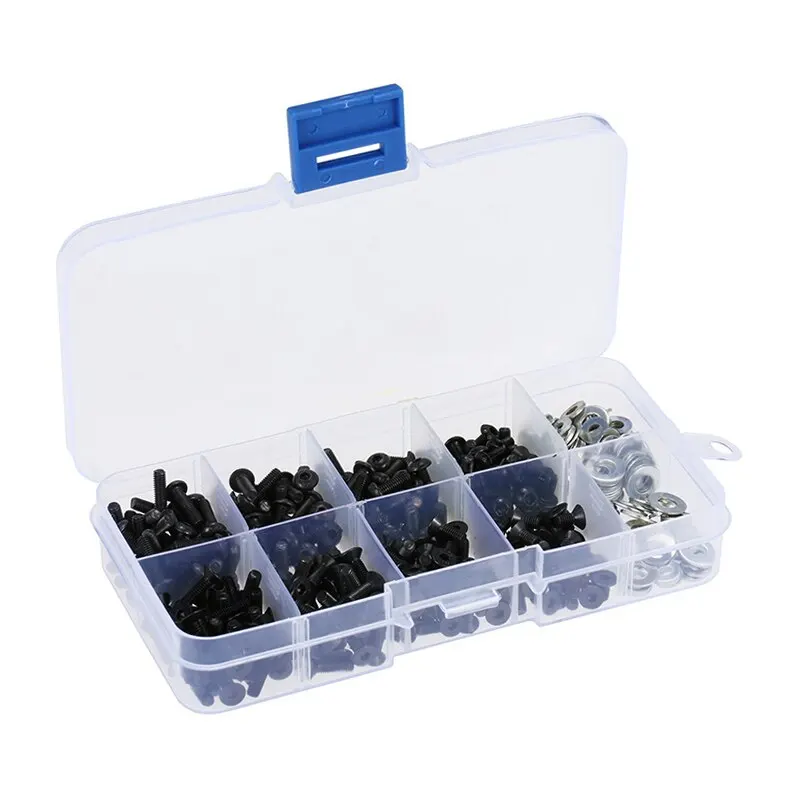 340/180pcs 10 Types M3 M4 Flat Round Screw Stainless Steel Screws Kit Box Repair Tools For 1/10 HSP RC Car