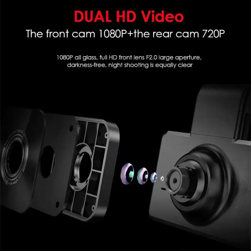 Phisung K10 FHD 1080P Автомобильная dvr камера Dashcam видео рекордер WiFi воспроизведение приложения спереди/сзади двойная запись с камерой заднего вида