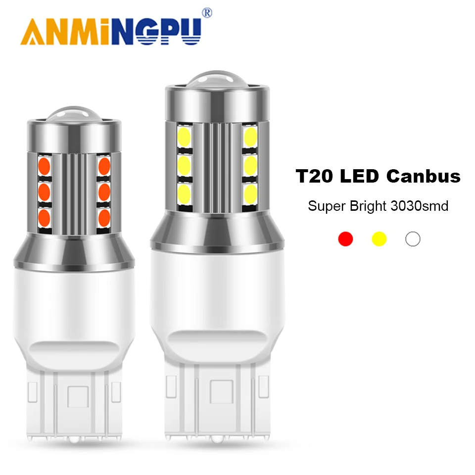 ANMINGPU 2X сигнальная лампа 3030SMD T20 Led 7443 W21/5W 7440 W21W Canbus 3156 P27W T25 3157 P27/7W указатель