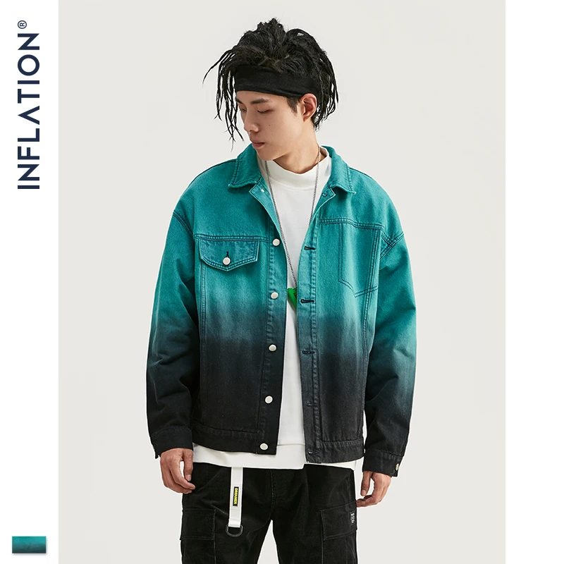 Inflasi FW Pria Jaket Denim Tie Dye 