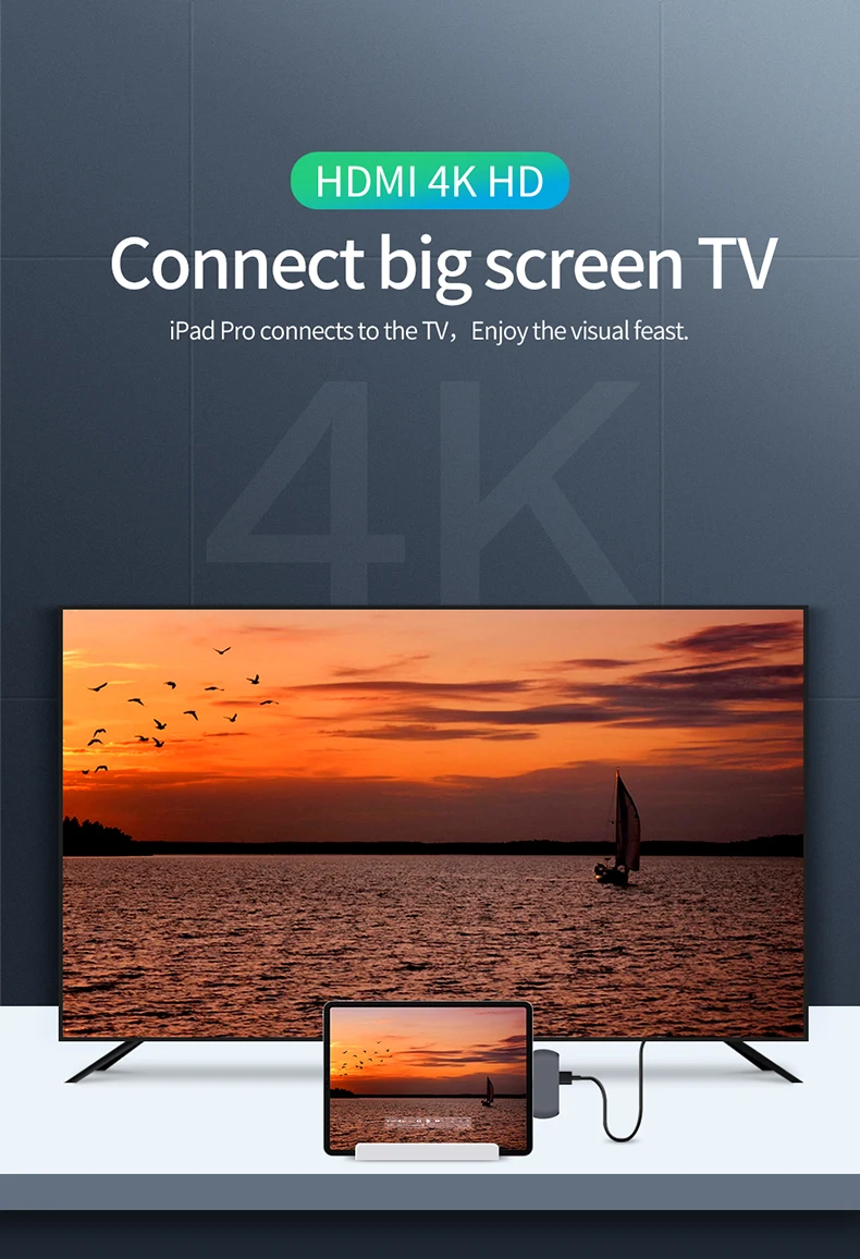 4 в 1 многопортовый USB C концентратор, 4 порта type C адаптер с HDMI USB3.0 PD 3,5 мм аудио для Macbook, больше устройств с интерфейсом type C
