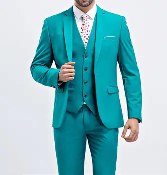 

Custom Made Fashion Men Suits For Wedding Suit Male Clothing Blue 3 Pieces Formal Office Mens Suit Sets (Vest+Jacket+Pants)