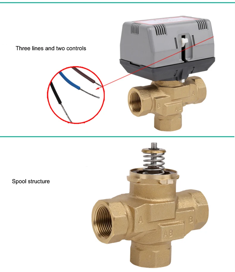 válvula de três vias de bronze vc6013