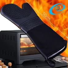 Длинный толстый круг скольжения устойчивая к износу силиконовые перчатки Микроволновая печь применяется жароустойчивой к высоким температурам T