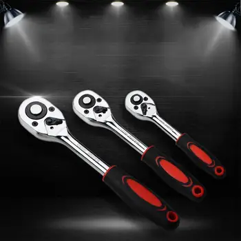 

HiMISS 1/4" 3/8" 1/2" Steel High Torque Ratchet Wrench for Socket 24 Teeth Quick Release Wide Used Professional Hand Tools