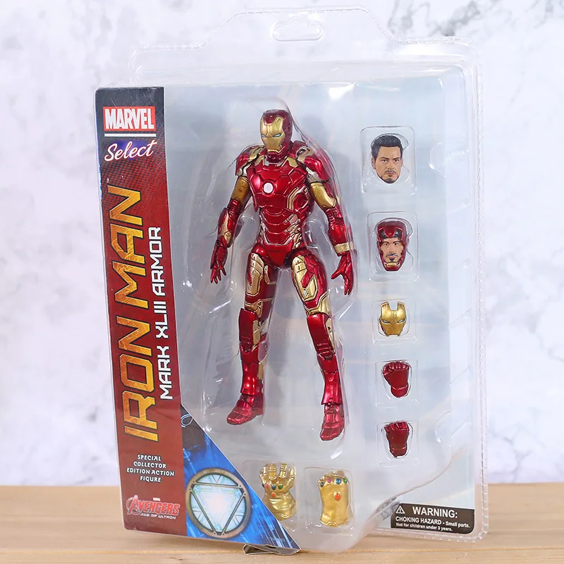 Marvel выберите Железный человек MK43 Mark XLIII Armor Фигурка Игрушка Кукла Brinquedos Фигурки Коллекция Модель подарок