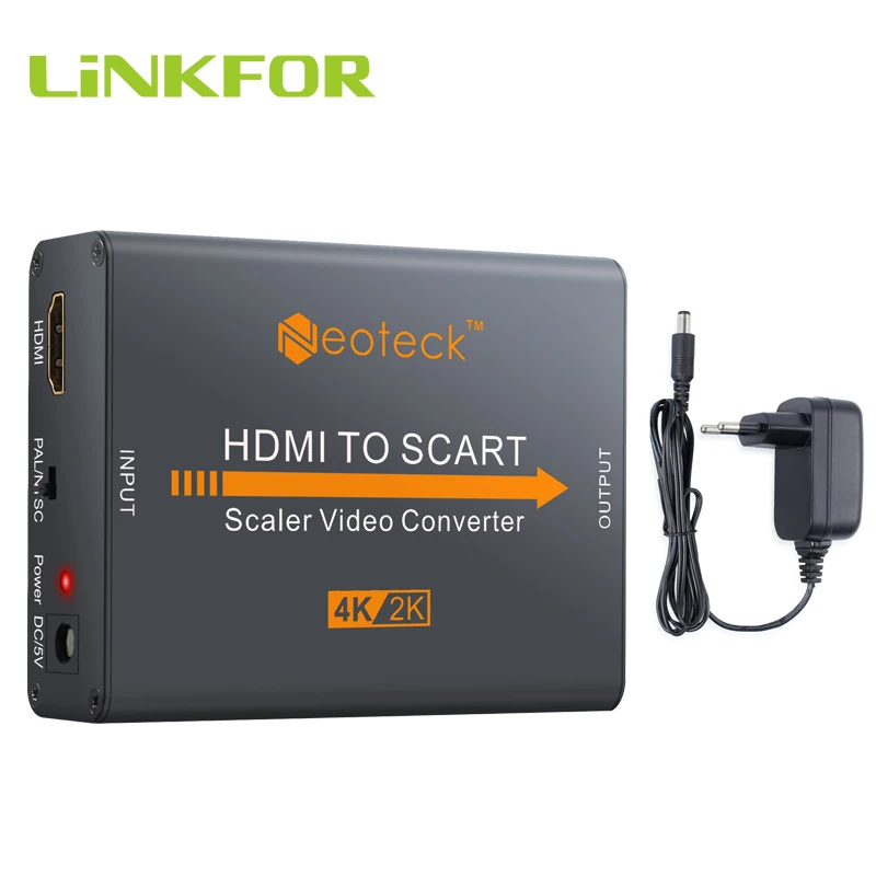 Конвертер LiNKFOR HDMI в SCART поддержка 4K x 2 K 1.4b NTSC и PAL два стандарта 32 ~ 192 кГц адаптер