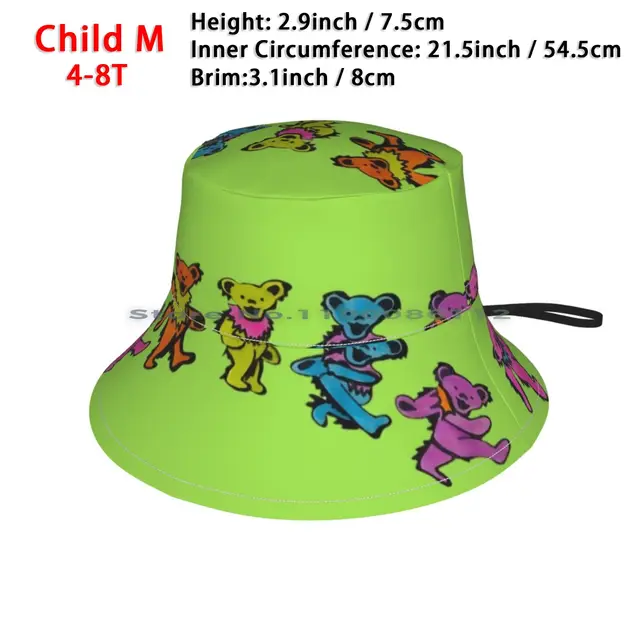 Dancing Bears Bucket Hat Sun Cap Grateful Dead Dancing Bears Colorful Fun Trippy Cool Art Trendy Art
