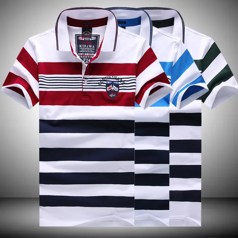 

Summer 2020 New Fashion Shark Brand Tops Tee Men's Casual Cotton Breathable Striped Style High Quality Short Sleeve Polo Shirt