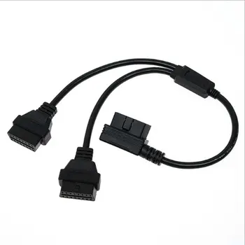 

Portable L Shape OBD2 Extension Cord One-divided-two Connection Adapter Wire 16-pin Cable for OBD Interface Car Models