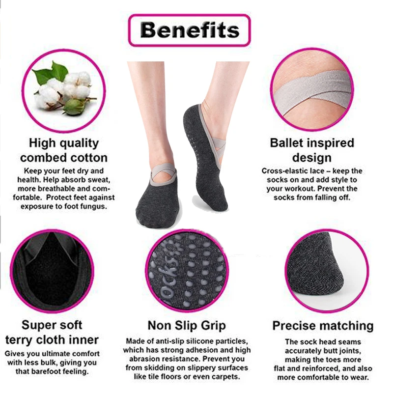 Профессиональные женские носки для йоги, дышащие спортивные носки для балета и танцев с противоскользящим силиконовым пилатесом, носки для занятий танцами