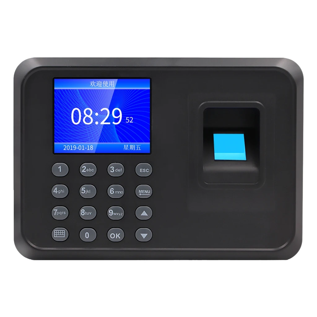 Portable Biometric Attendance System Fingerprint Reader Time Clock Employee Control Machine Electronic Device, Elegant design