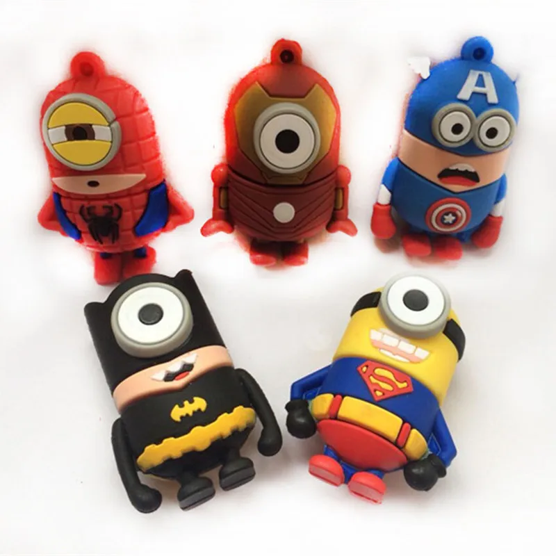 Мультяшный Супергерой USB флеш-накопитель super minion pen Drive Человек-паук/Супермен/Бэтмен pendrive128GB 64 GB 32 GB 8 GB 16 GB usb stick