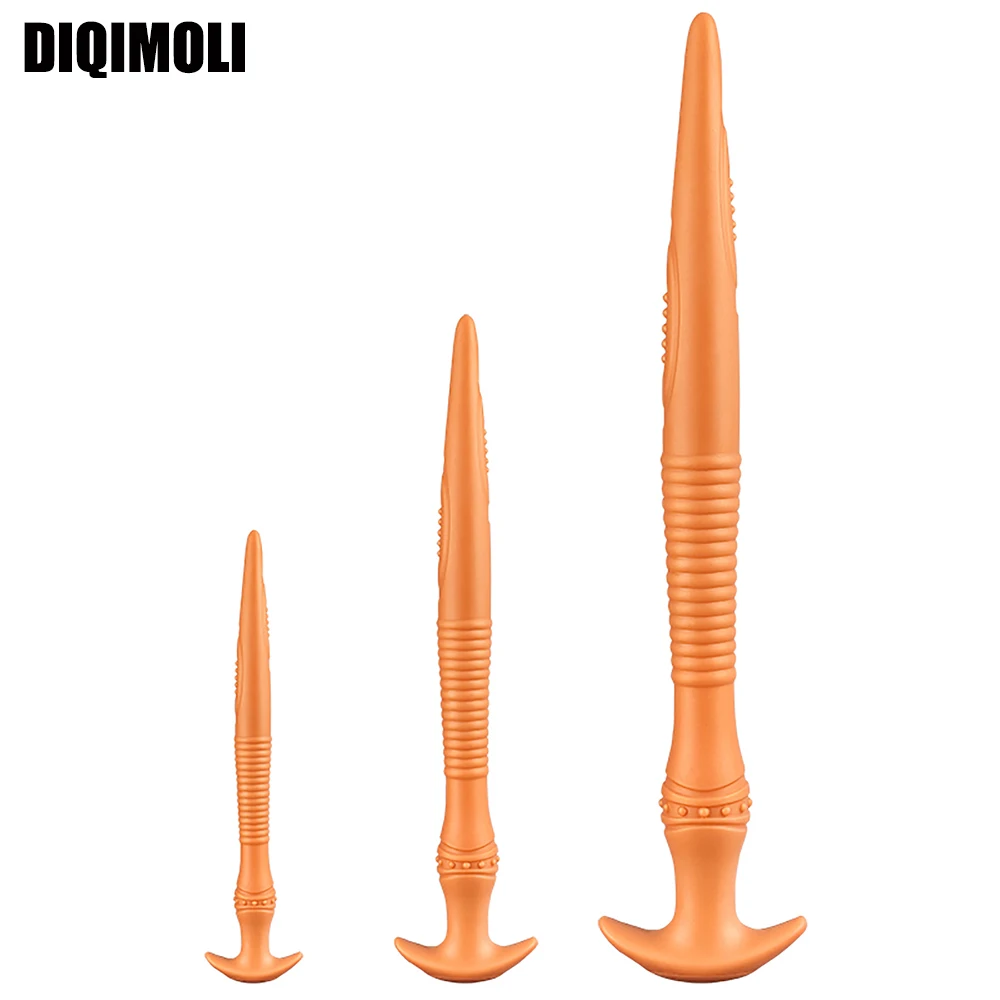 Weiche, flüssige, extra lange Analplug-Dildos aus Silikon stimulieren den Anus und den Analdilatator, Butt Plug, Sexspielzeug_voghion.com