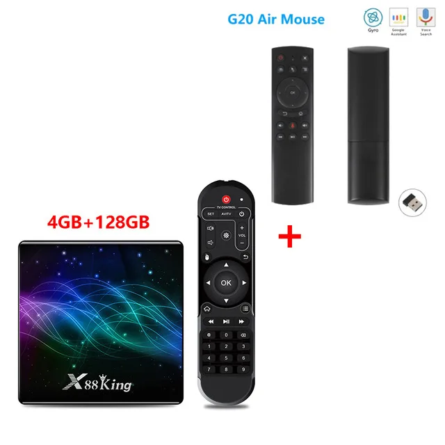 X88 color add g20s X88 King Android 9,0 ТВ-приставка Amlogic S922X 4 Гб DDR4 128 ГБ 2,4 ГБ 5G двойной Wifi Bluetooth 5,0 1000M LAN 4K телеприставка медиаплеер - Цвет: X88 color add g20s