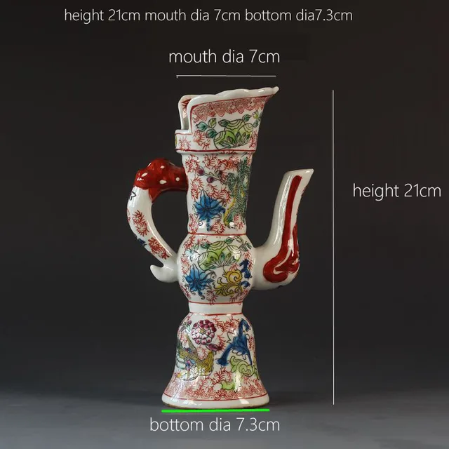 Kangxi year made pastel Dragon Phoenix flower pattern bamboo pot antique porcelain antique antique porcelain stock old items 6