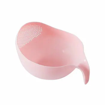 

Home kitchen plastic rice washing sieve rice basin draining basin vegetable basket with handle environmental protection