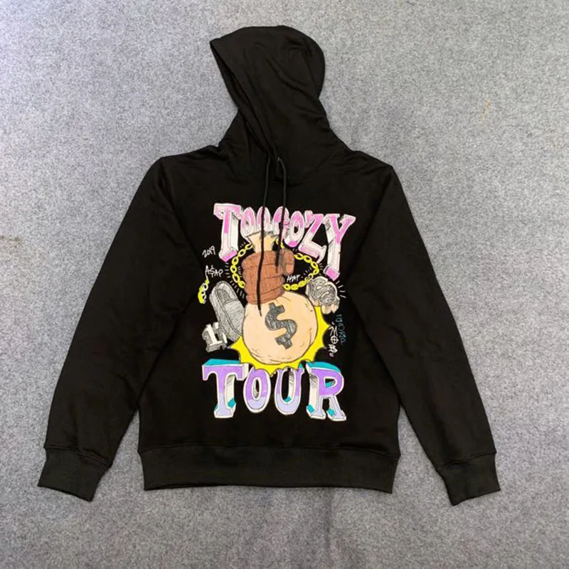 ASAP ROCKY ASAP MOB TOO COZY TOUR HOODIE Мужские Тур худи с граффити бумага Drunken Мужская толстовка странные вещи Harajuku Hoody