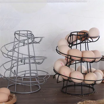 

Egg Storage Rack Steel Wire Egg Storage Shelf Display Rack Kitchen Countertop Fruit Holder Multifunction Egg Spiral Rack Basket