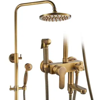 

Full Copper European To Fake Something Antique Shower Shower Suit Shower Device Four Shower Stall Shower Room Pressure Boost