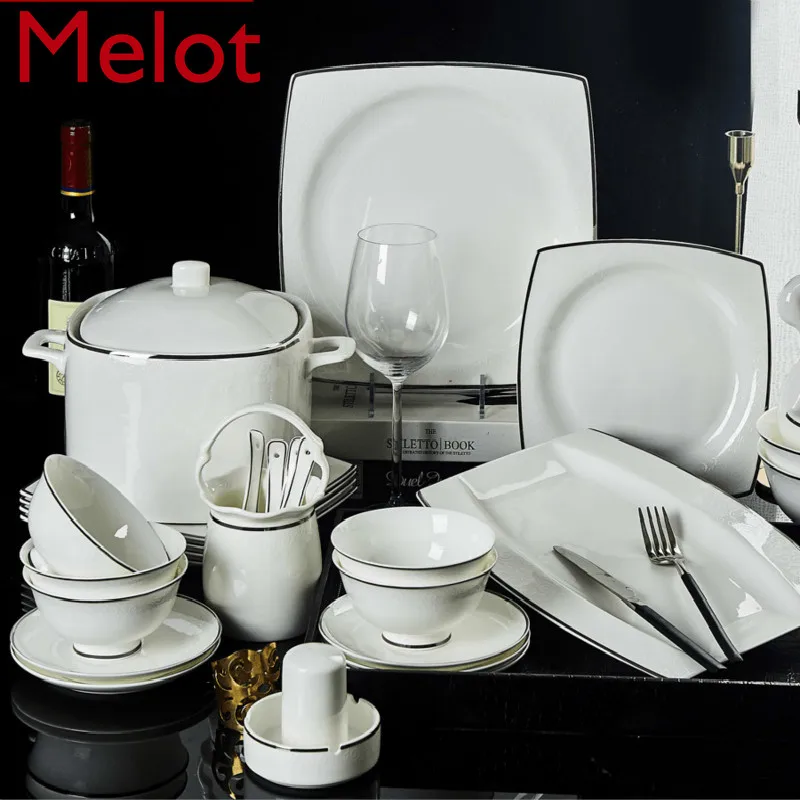 

The combination of Jingdezhen Chinese ceramic bowl and plate bowl set