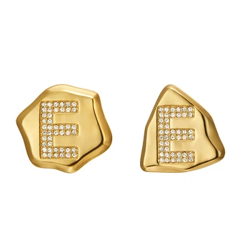 

Chic design metallic glossy geometric letter earrings