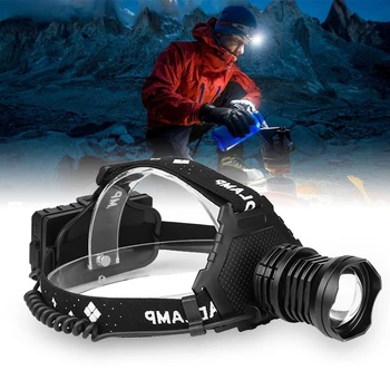 

LED Headlamp Flashlight USB Rechargeable Headlamp With Red Safety Light USB Rechargeable Headlight Headlamp 18650