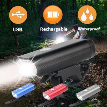 

Bike Light USB Rechargeable Bicycle LED Lights Waterproof Cycling Safety Battery Headlight Handlebar Flashlight Accessories