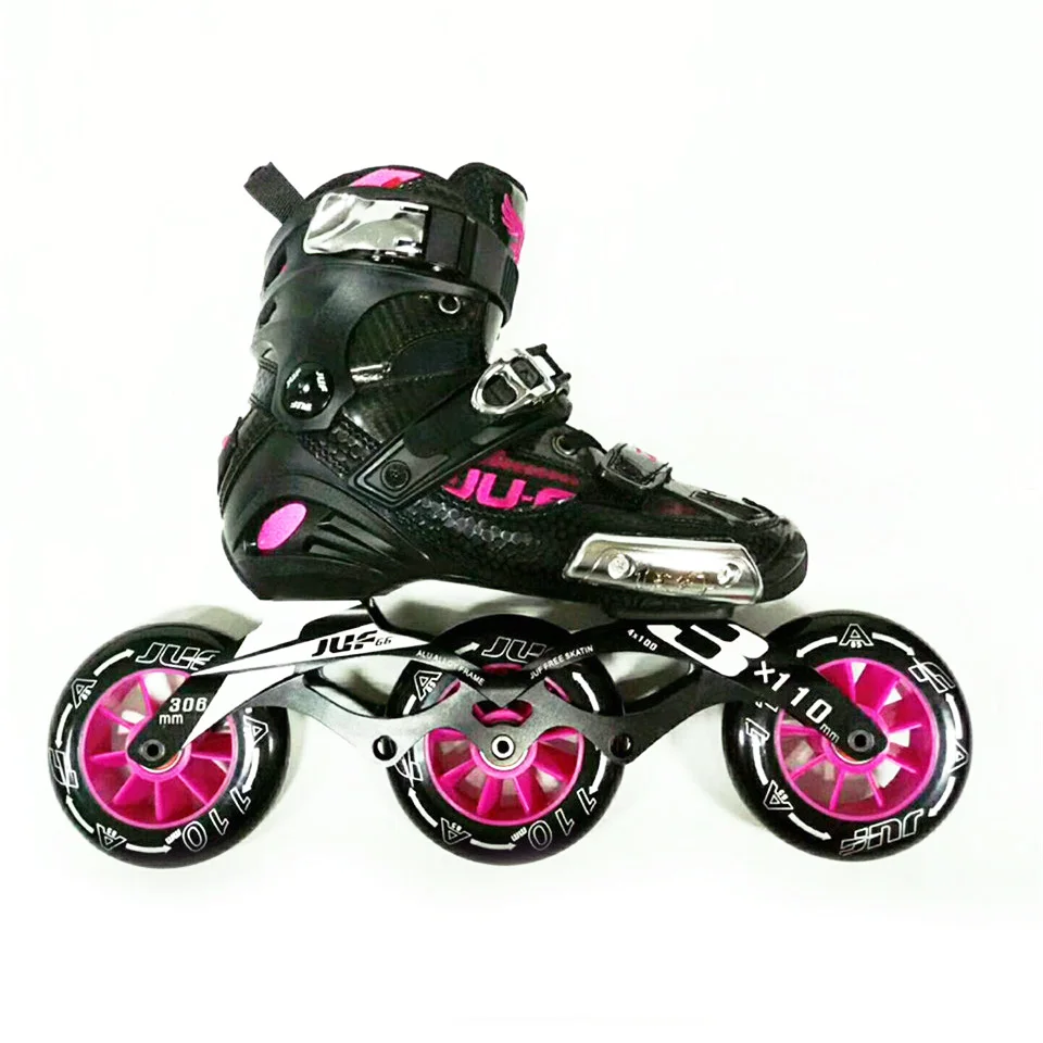 War Wolf скоростные коньки полу-solft Высокая Лодыжка роликовая обувь Inline Patines 3*110/4*100 мм шасси для уличных гонок катание SH59