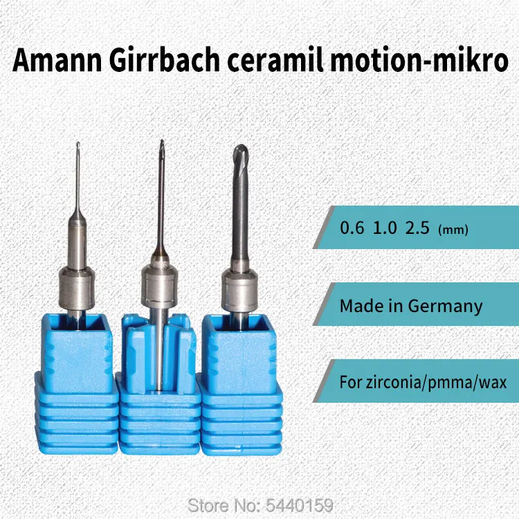 Фрезерные инструменты Amann Girrbach 3 шт. хвостовик 0 3/0 6 мм/1 мм/2 5 мм зубные боры