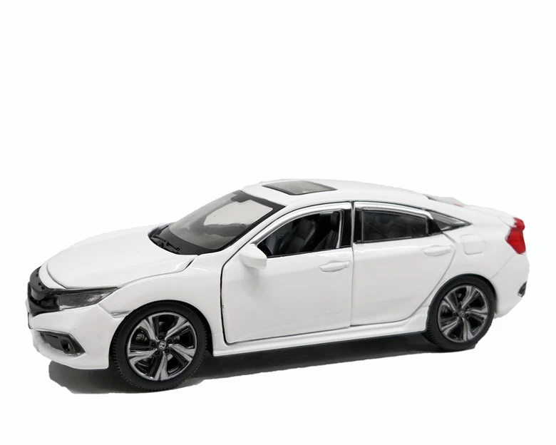 JackieKim 1:32 Honda Civic звук и свет литой модельный автомобиль - Цвет: White
