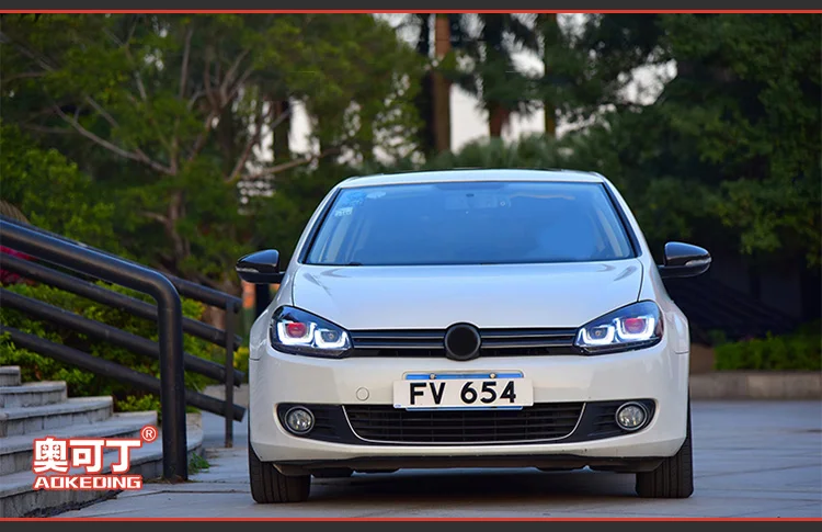 Головной светильник s для автомобиля VW Golf 6 2009-2012 GOLF6 DRL Дневной ходовой светильник светодиодный Биксеноновая лампа противотуманный светильник s тюнинг автомобильные аксессуары