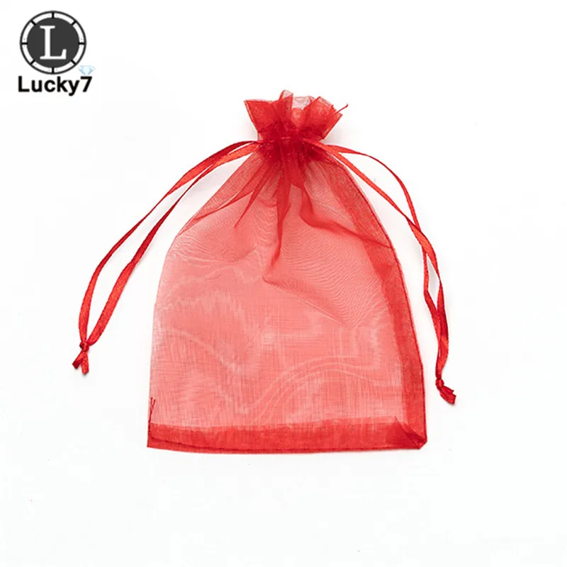 50 шт./лот, ювелирные изделия, подарок на свадьбу, мешочек для конфет, подарок на день рождения, год, мешки из пряжи, сумки ярких цветов - Цвет: Red