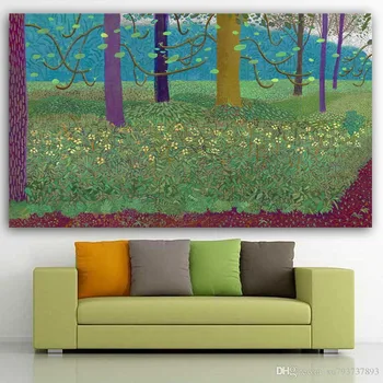 

New Tree Pictures david hockney landscape Forest Grass oil painting Canvas Painting modern abstract wall art For Room No frame