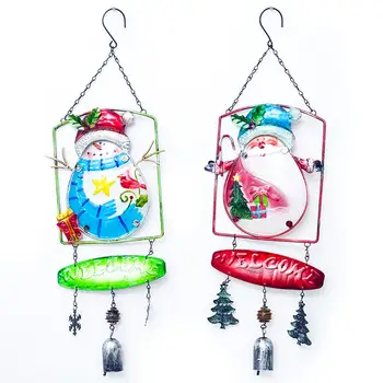 

NEW Christmas Wind Chime Pendant Christmas Innovative House Decorations Iron Painted Decorative Bell Ornaments #EW