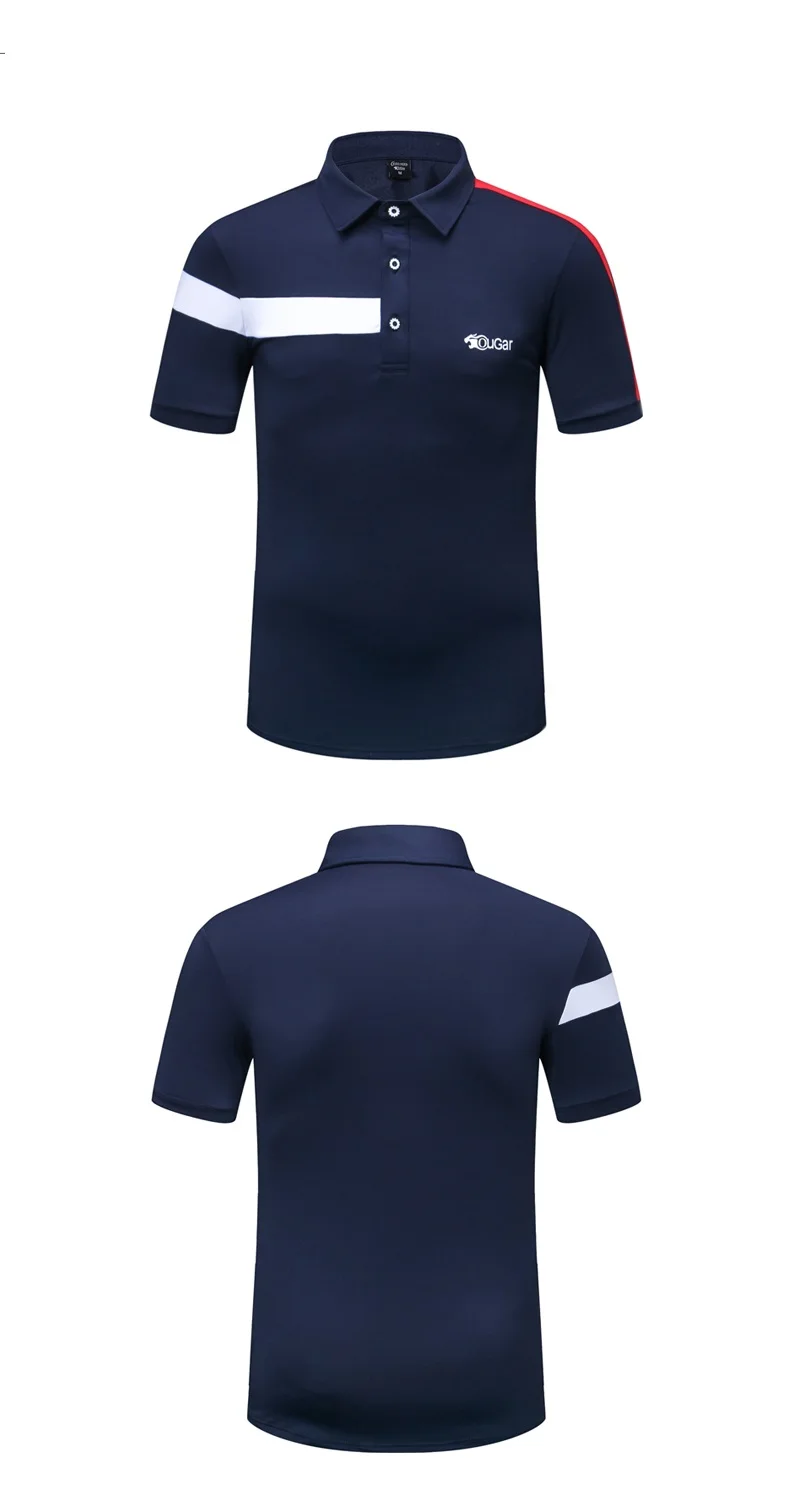 Mens Golf Shirt Short Sleeve Breathable Golf Clothing Men Quick-dry Casual Sportswear Golf Wear Turn Down Collar Golf Tops
