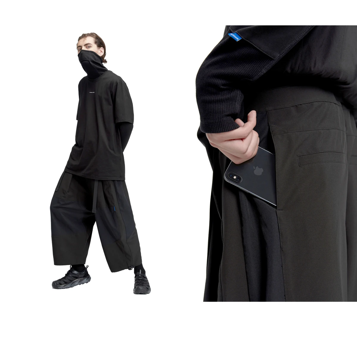 Reindee lusion spliced waterproof samurai pants retractable webbing techwear ninjawear outdoor functional