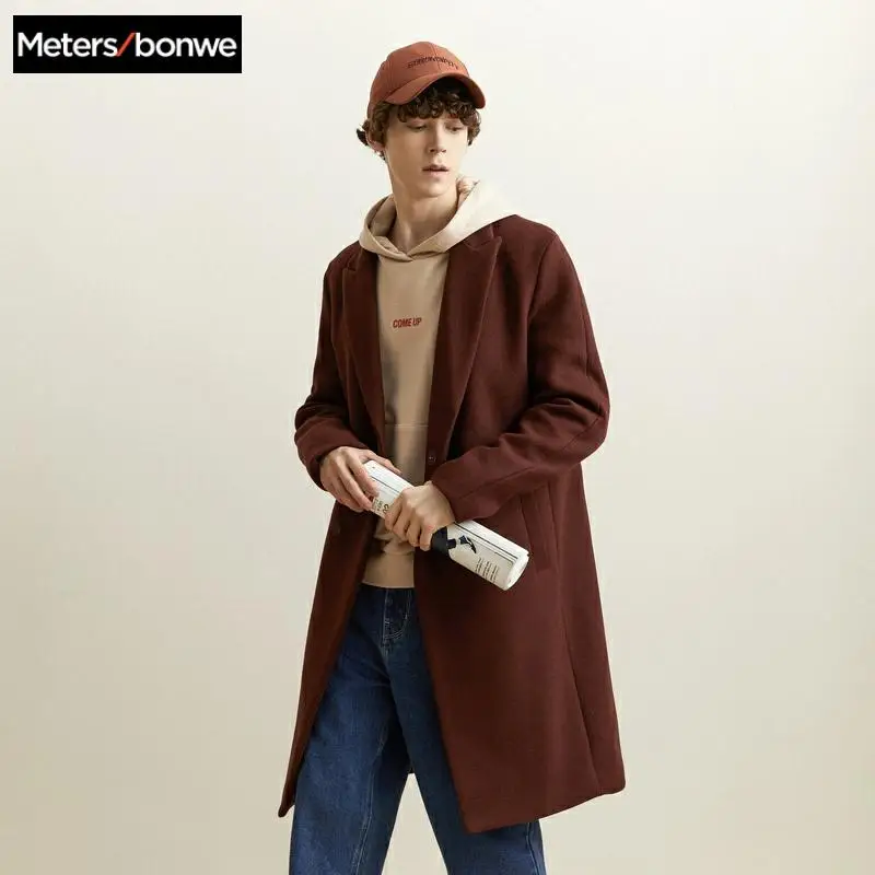 Metersbonwe Winter Woolen Jacket Men's High-quality Wool Coat Casual Slim classic Business wool coat Men's Trench Coat Metersbonwe Winter Woolen Jacket Men's High-quality Wool Coat Casual Slim classic Business wool coat Men's Trench Coat