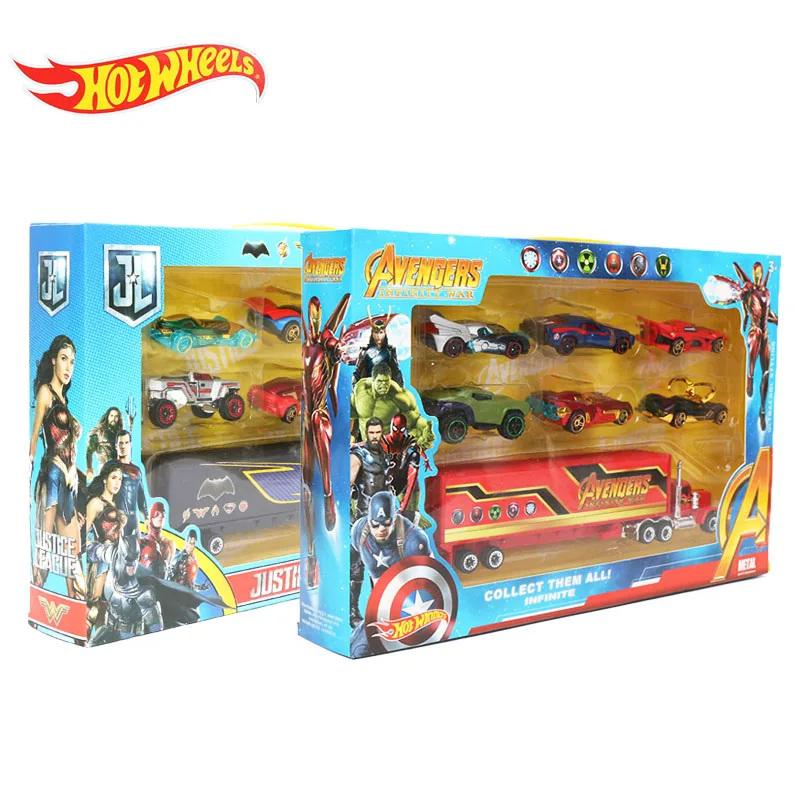 7 pièces/ensemble hotwheel voitures roues chaudes Avengers Infinity War alliage voitures ensemble 1:64 rapide et furieux moulé sous pression voitures camion modèle voiture (lot de 7)