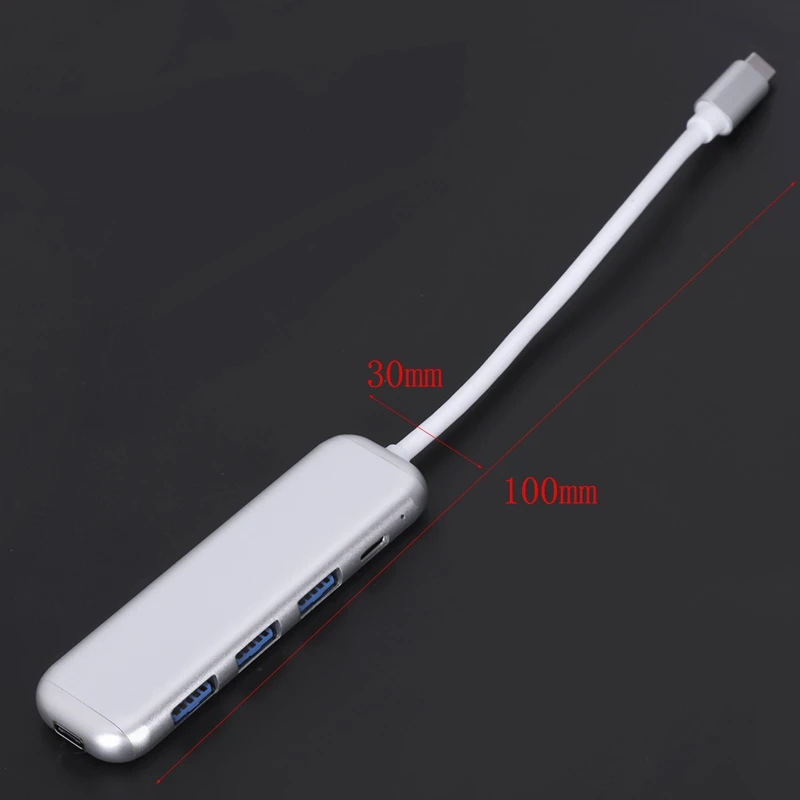 Портативный 5 в 1 type-C Usb 3,0 алюминиевый сплав концентратор адаптер с Pd быстрое зарядное устройство для ноутбука Macbook