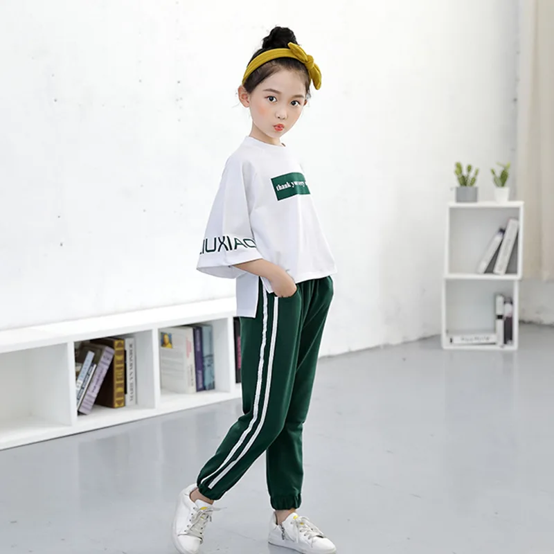 

Girls Autumn Clothing 2019 Lettered New Style Set Sports Casual Printed Korean-style Childrenswear Big Boy Clothing Two-Piece Se