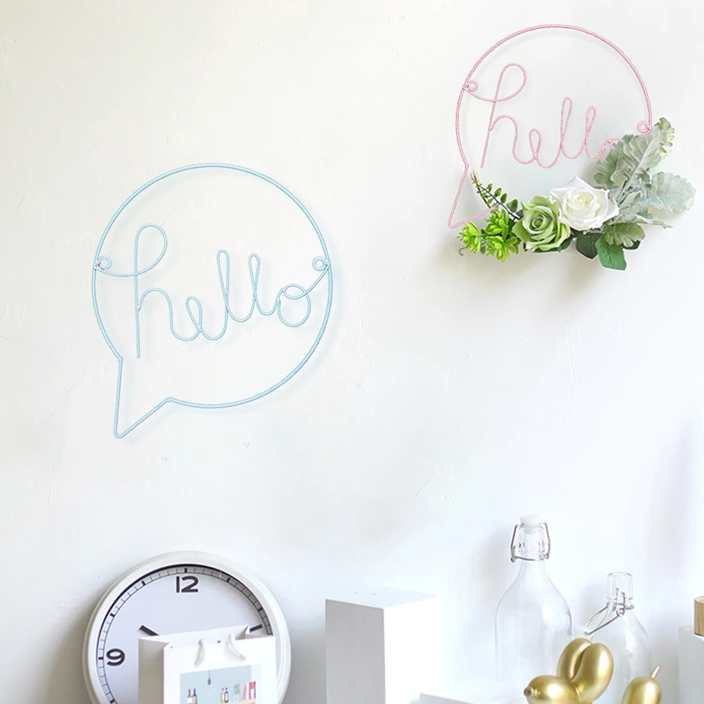 

Hello Letters Wall Sticker For Kid Room Hanging Decorations Nordic Style Hallway Sign Welcome Sign Wall Art Iron Wall Hanging
