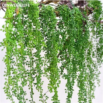 

3pcs 90cm Tears of Lovers Artificial Plants Leaf Wall Hang Flower Garland Vine Fake Plants Wedding Home Decor Green FL6007