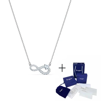 

2020 SWA Fashion New Simple INFINITY Necklace, White Necklace Ladies Send Girlfriend Birthday Engagement Exquisite Jewelry Gift