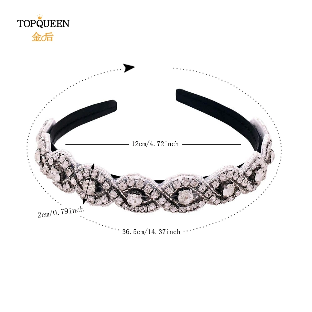 TOPQUEEN S28-FG, свадебные стразы, аксессуары для волос, свадебная тиара, головные уборы, серебряные стразы, повязка на голову, свадебные украшения для волос